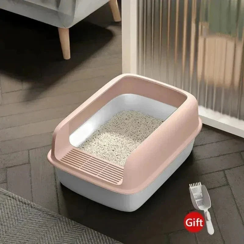 Arenero compacto y simple para gatos. Optimiza higiene felina y limpieza fácil. Accesorio para mascotas.