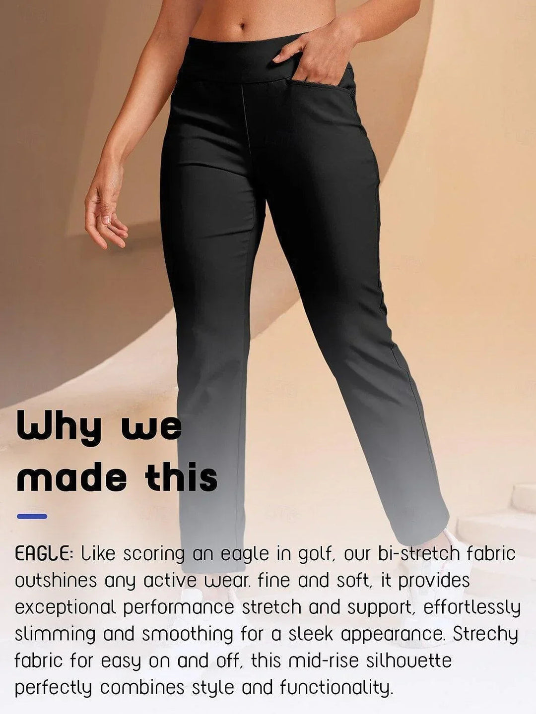 Pantalones rectos elásticos para mujer, con bolsillos, ideal para el día a día con estilo.