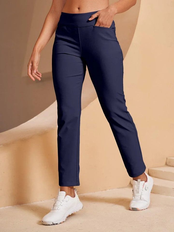 Pantalones de mujer, rectos, elásticos y con bolsillos, perfectos para cualquier actividad.
