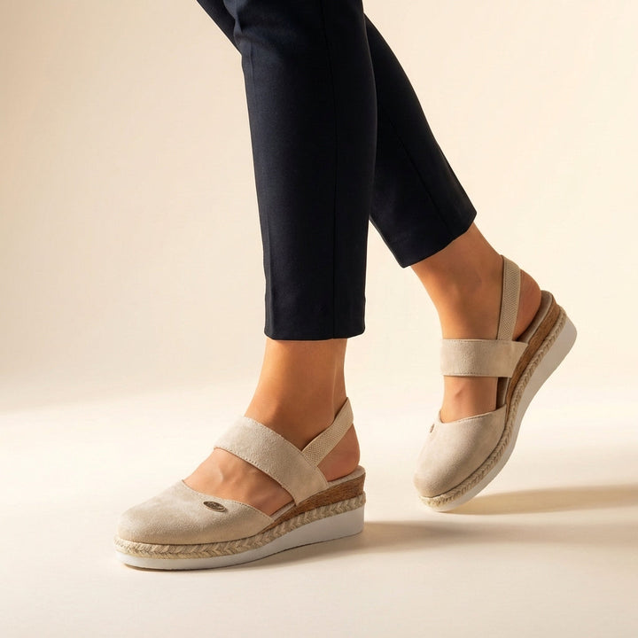 Sandalias ortopédicas de mujer con plataforma, ideales para verano, confort y estilo elegante.