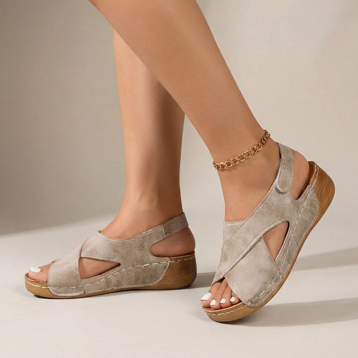 Sandalias de cuña ortopédicas MARBELLA para mujer, tiras cruzadas, confort máximo para el verano.