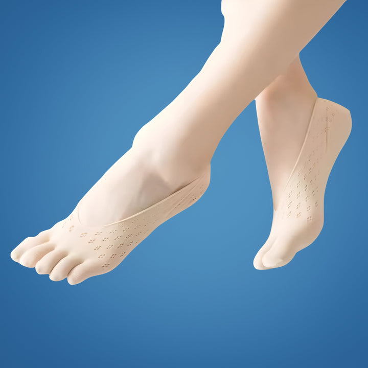 Calcetines ortopédicos unisex para alivio de juanetes, separando dedos y mejorando alineación del pie.