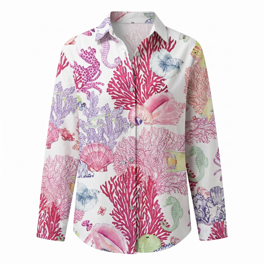Blusa de manga larga floral para mujer, moda femenina, ropa cómoda y chic. Estilo primaveral.