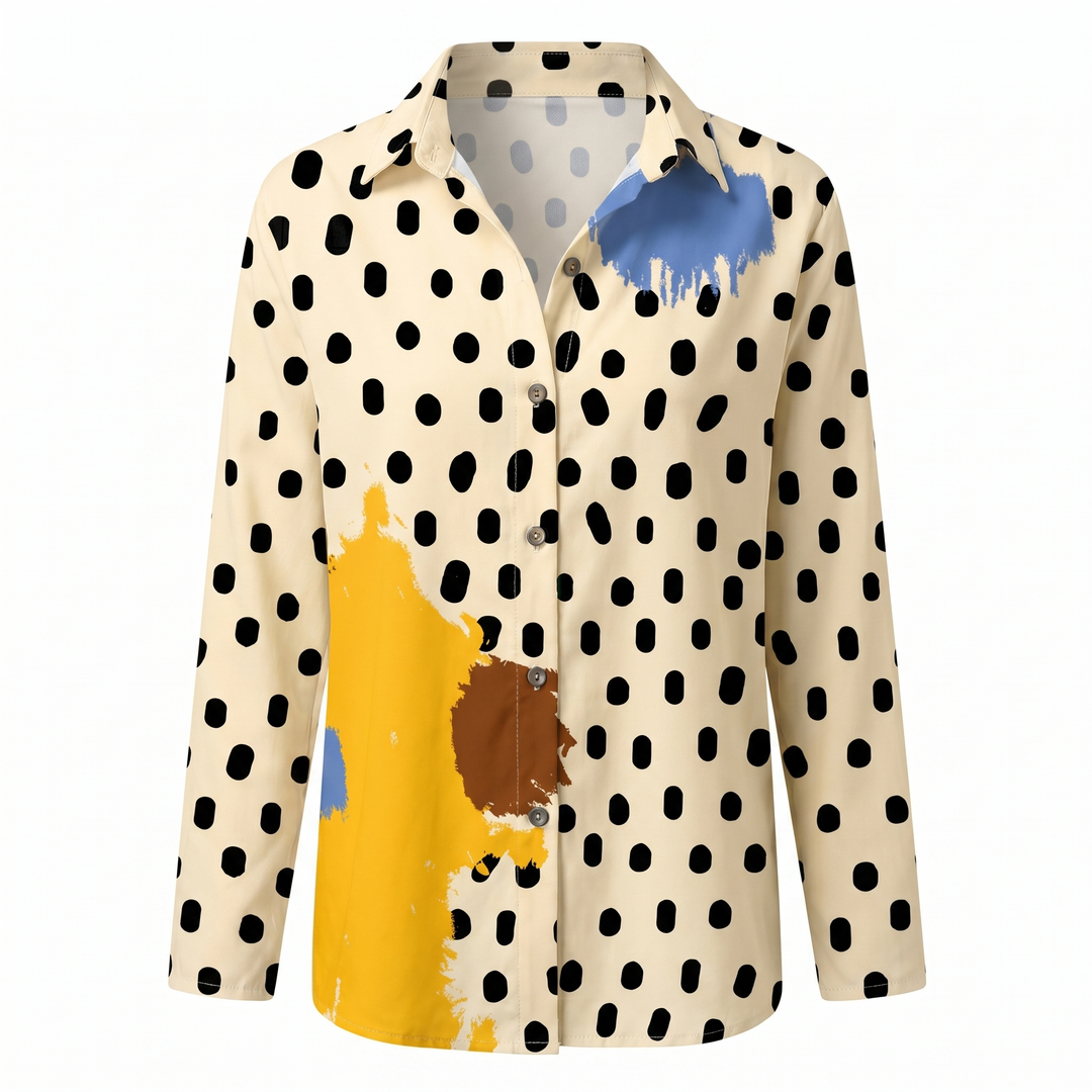 Camisa de mujer floral, manga larga, blusa cómoda y elegante para moda femenina de primavera.