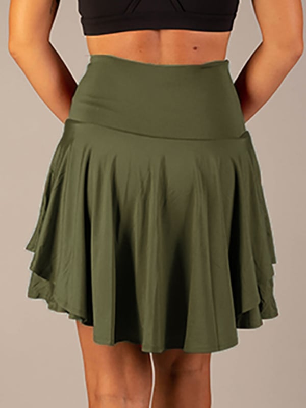 Falda acampanada con capas para mujer, minifalda de moda, ideal para estilo casual.