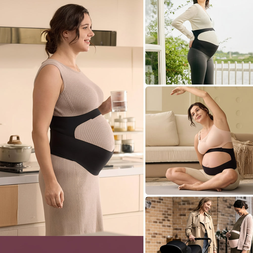 Banda abdominal de maternidad para soporte de espalda, alivia el dolor durante el embarazo.