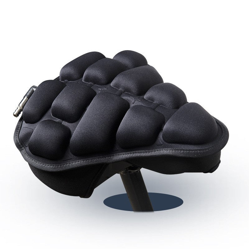 Cojín de asiento de bicicleta con tecnología de descompresión para alivio de presión y confort superior en ciclismo.