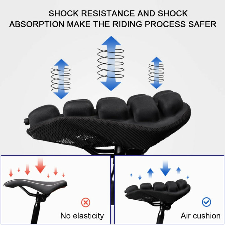 Accesorio de ciclismo: cojín descompresor para asiento de bicicleta, ideal para mejorar el confort en ruta.