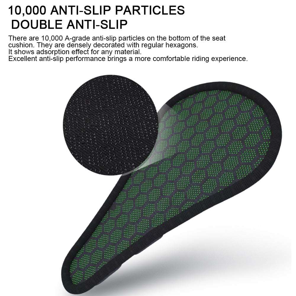 Cojín amortiguador para asiento de bicicleta, descompresor y transpirable, esencial para el confort en ciclismo.