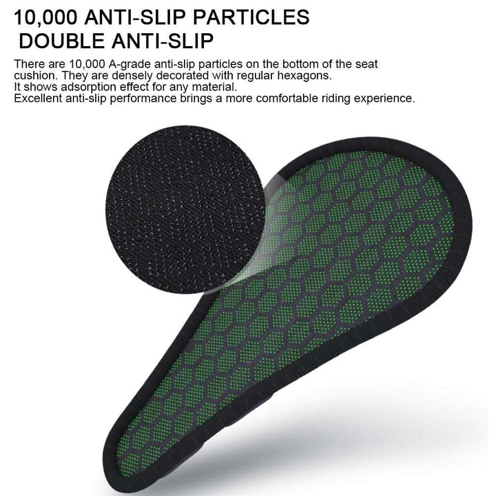 Cojín amortiguador para asiento de bicicleta, descompresor y transpirable, esencial para el confort en ciclismo.