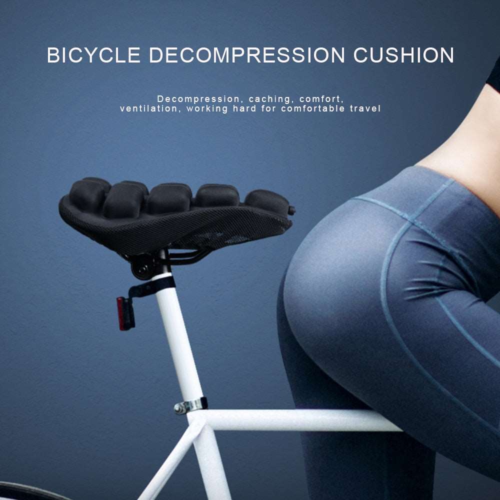 Asiento de bicicleta transpirable y amortiguador para ciclismo, cojín descompresor que mejora la comodidad.