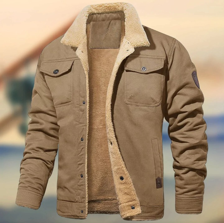 Abrigo de invierno acolchado para hombre. Chaqueta cálida, elegante y resistente, una prenda esencial de moda masculina.