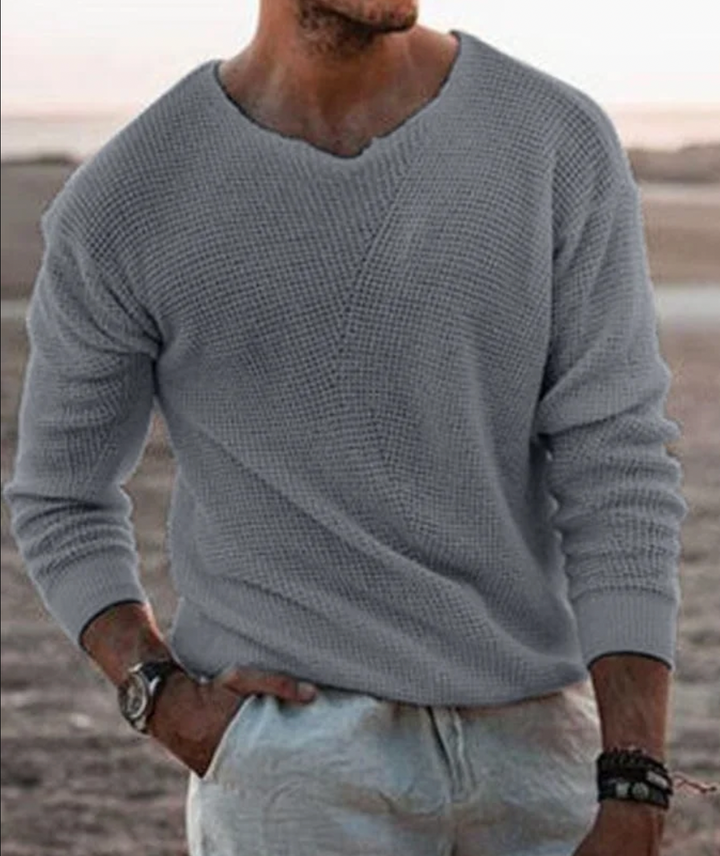 Jersey de punto para hombre, calidez y confort. Suéter moderno para vestir elegante o casual en invierno.