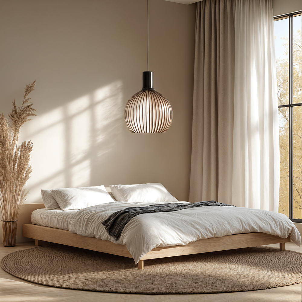 Lámpara colgante de madera de bambú, rústica y moderna, para decoración del hogar.