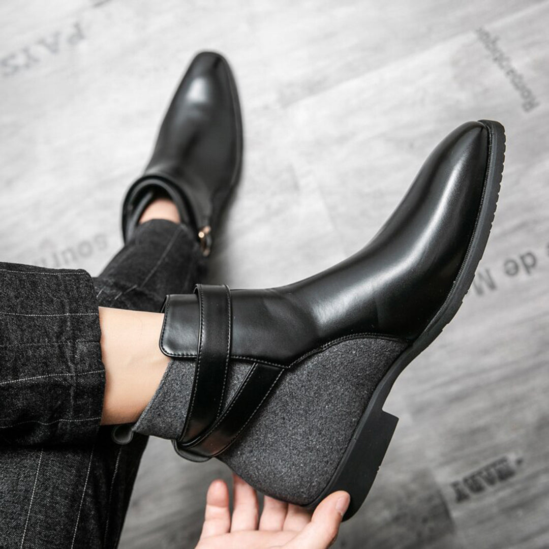 Botines de hombre marrones con suela resistente, perfectos para invierno.