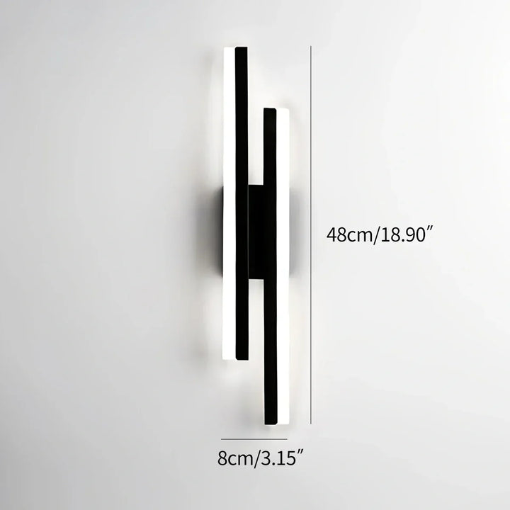 Lámpara de pared LED minimalista blanca en H. Iluminación moderna y funcional para hogar.