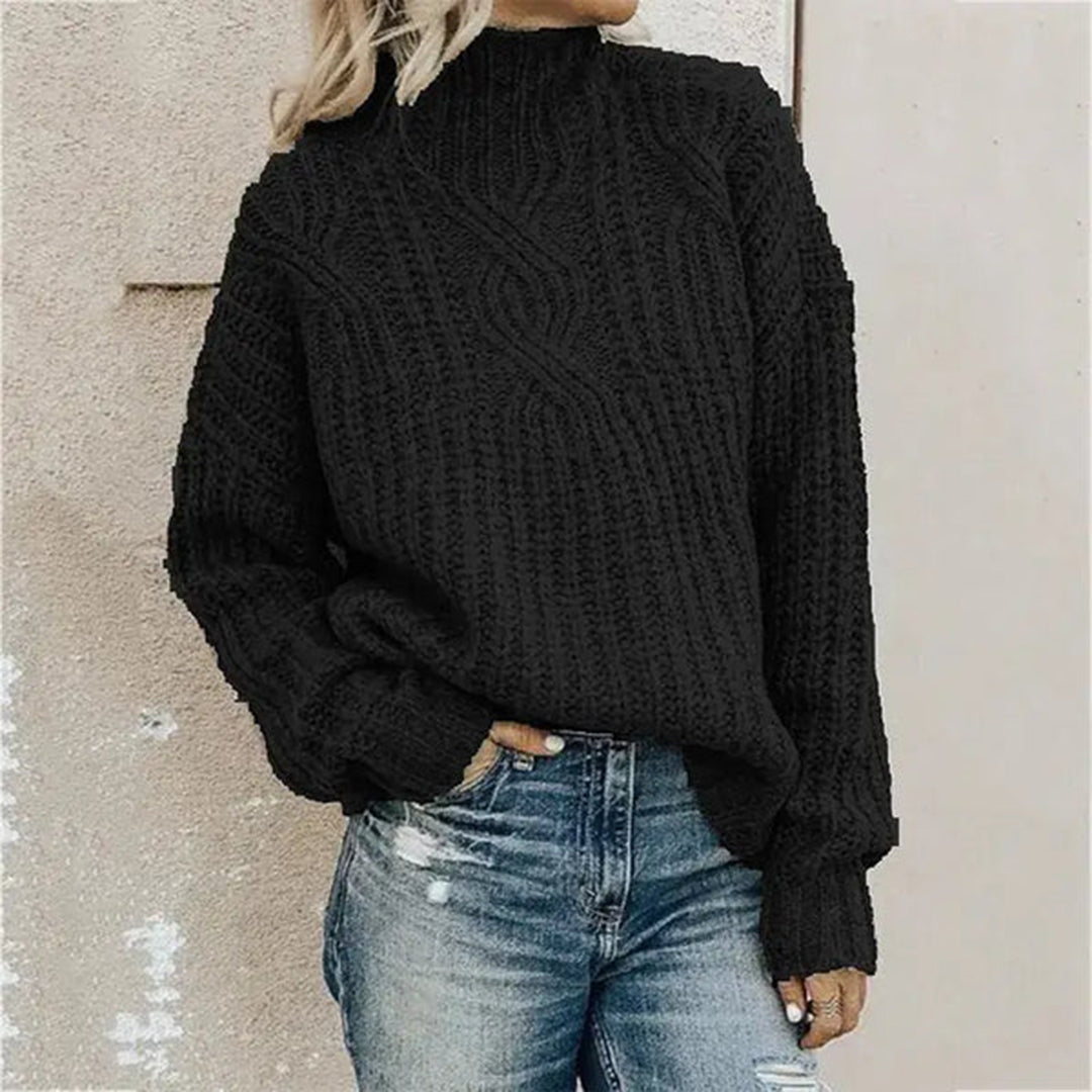 Suéter de punto acogedor para mujer, estilo casual cálido, ideal para invierno y comodidad.
