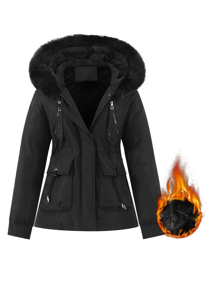 Chaqueta de invierno para mujer con diseño casual y elegante. Ropa de abrigo con cuello desmontable, ideal para el frío.