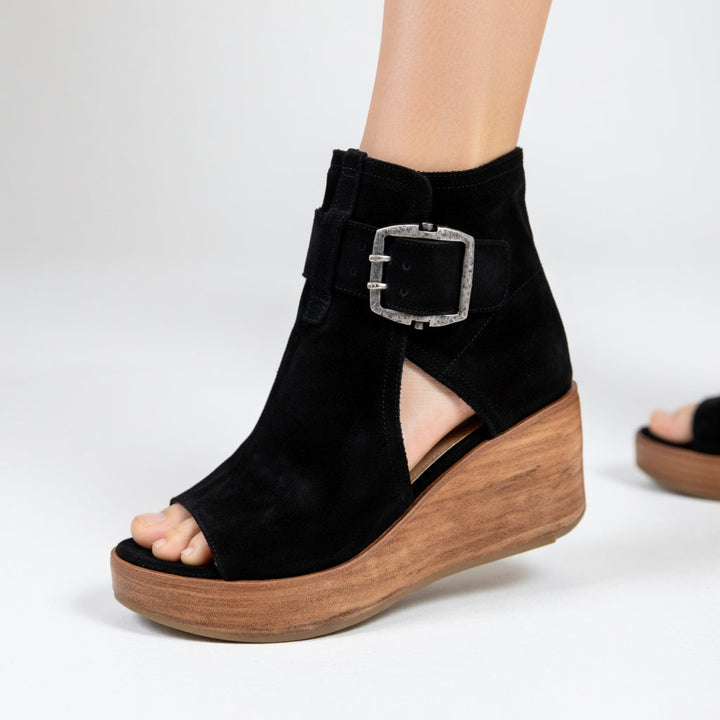 Zapatos de moda verano para mujer: sandalias de cuña con hebilla, estilo chic y versátil para cualquier ocasión.