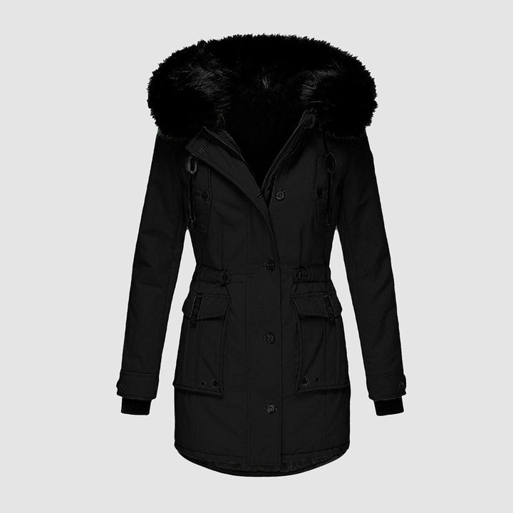 Chaqueta de invierno casual para mujer, ideal para un look exterior cálido y a la moda.