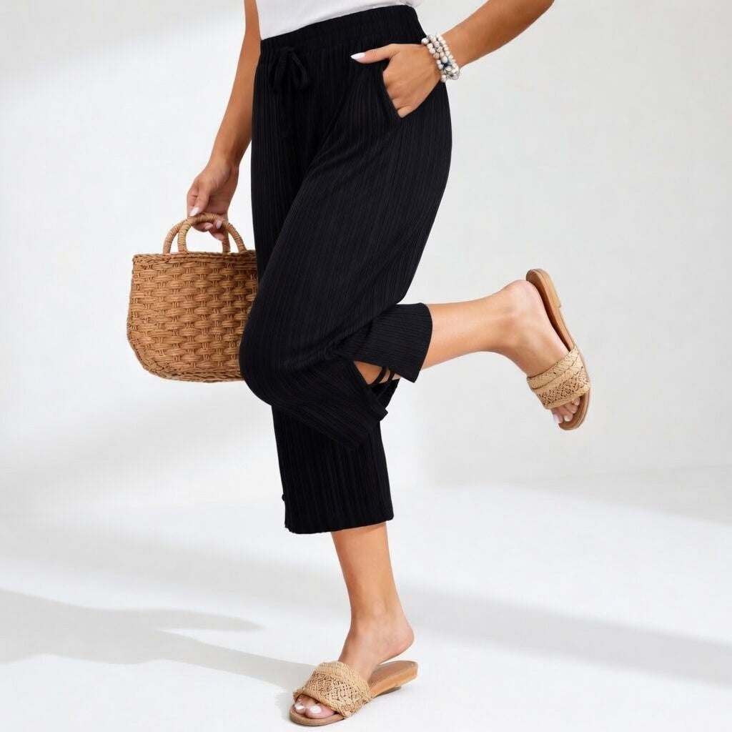 Pantalón de mujer fluido y elegante para verano. Aporta comodidad casual, es transpirable y de estilo femenino moderno.