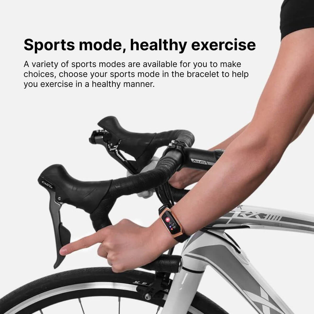 Reloj inteligente unisex para bienestar, controla presión arterial, ritmo cardiaco y actividad.