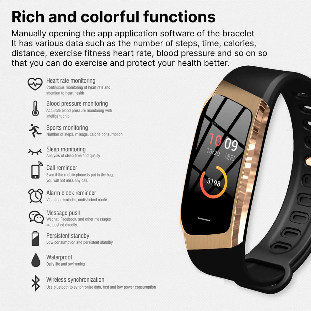 Reloj inteligente unisex de salud, con monitor de presión arterial, actividad física y sueño.