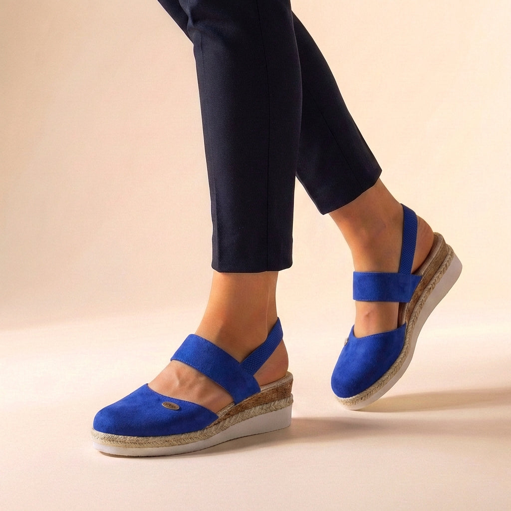Frescas sandalias de verano para mujer, ortopédicas con plataforma de esparto, calzado cómodo y chic.