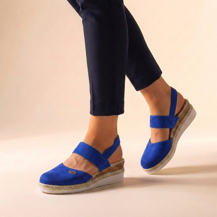 Frescas sandalias de verano para mujer, ortopédicas con plataforma de esparto, calzado cómodo y chic.