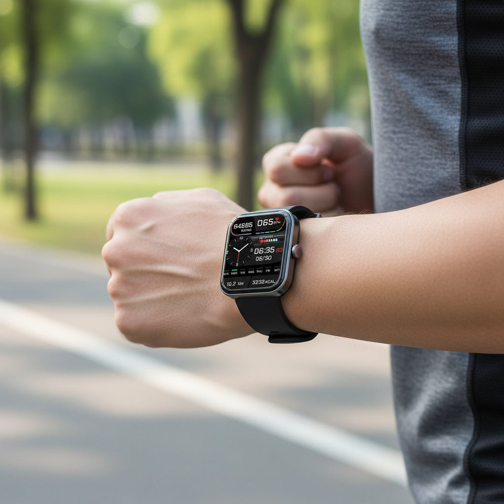 Smartwatch GLUCOWATCH con monitoreo de glucosa no invasivo, frecuencia cardíaca y rastreador de sueño.