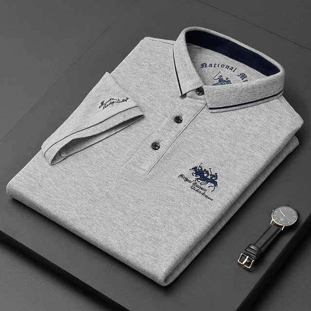 Polo para hombre, bordado, de estilo elegante y casual. Perfecto para la moda de verano masculina.