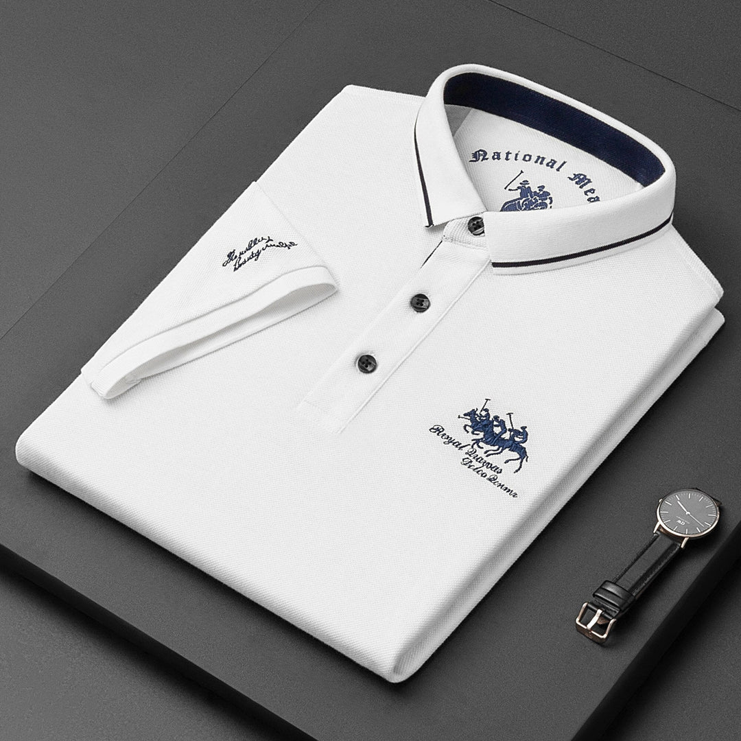 Polo casual de verano para hombre, con bordados finos. Estilo elegante y cómodo, un top de moda.