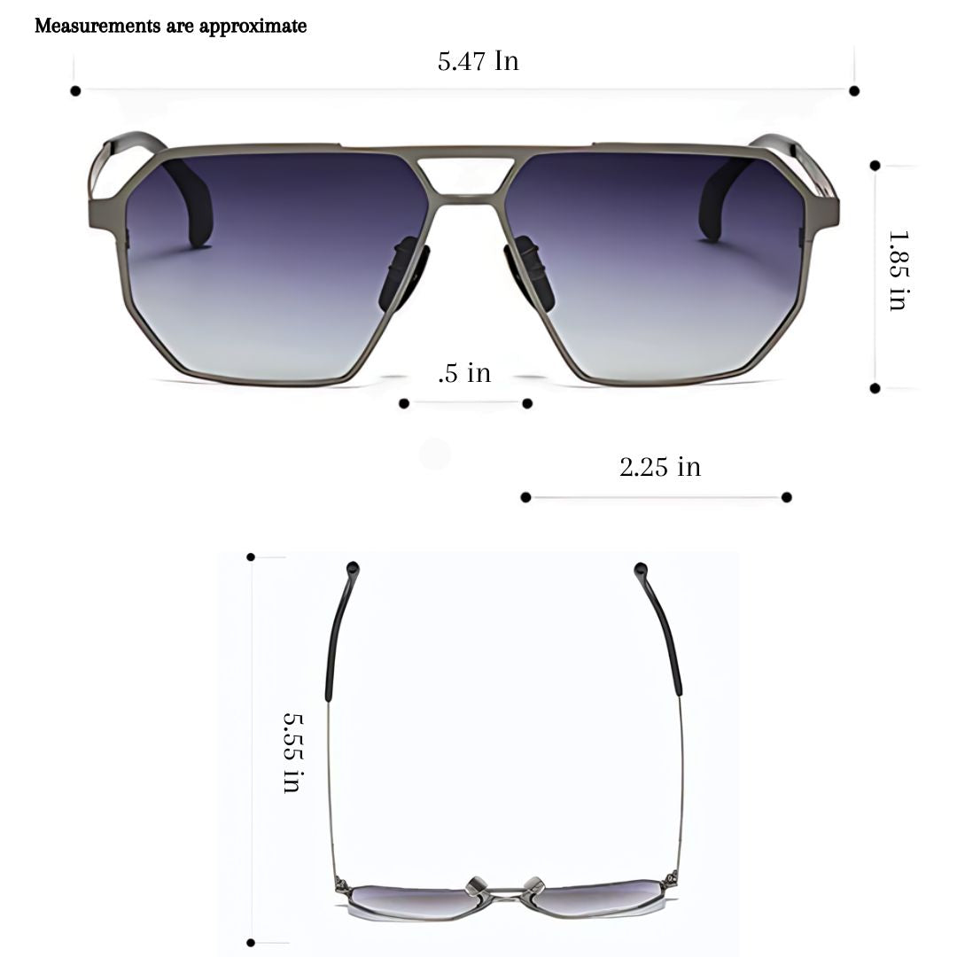 Accesorios: Gafas de sol aviador de titanio, unisex. Polarizadas con UV400 para antideslumbramiento.