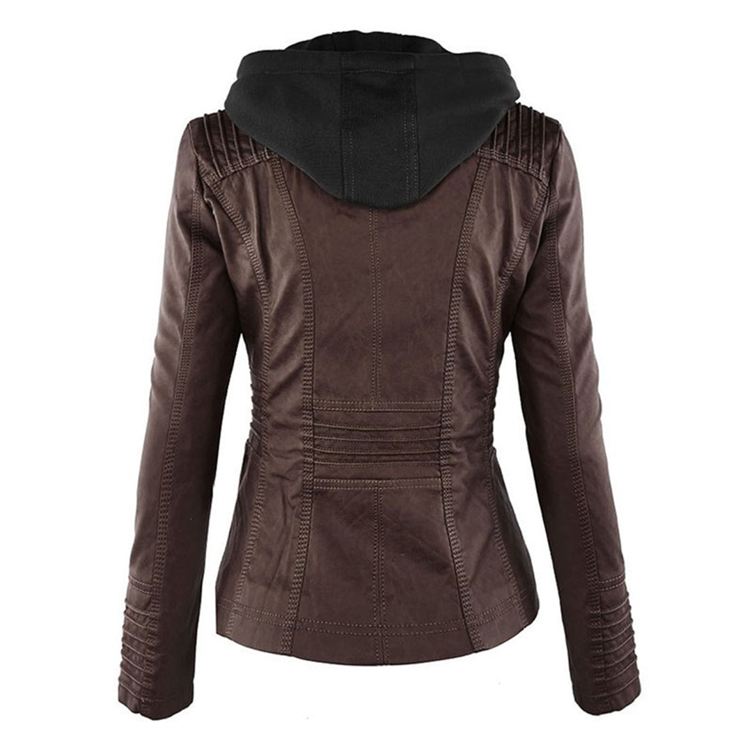 Chaqueta efecto piel para mujer, perfecta para moda urbana. Confort y estilo asegurados.