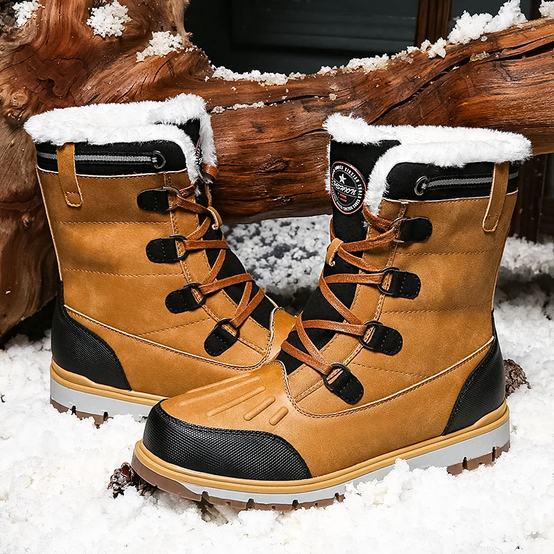 Botas de invierno para hombre, forro cálido, suela antideslizante, ideales para nieve y frío.