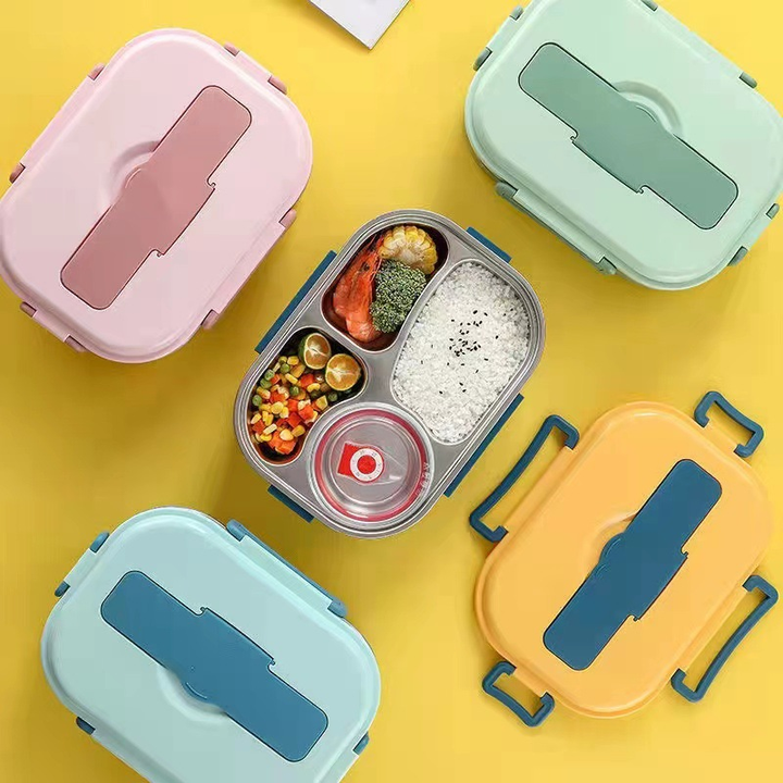 Caja de almuerzo portátil para escuela, con compartimentos y diseño sin derrames para tu comida.