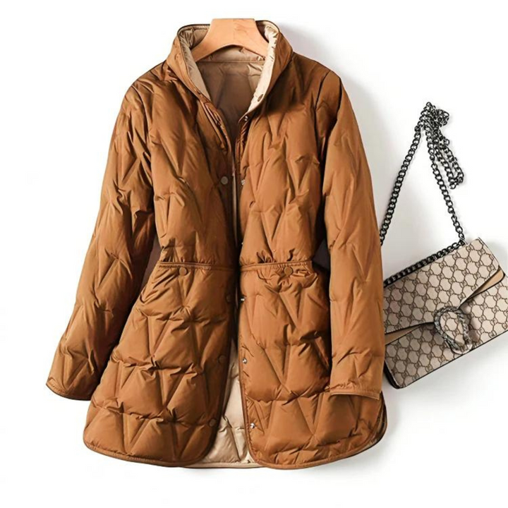 Abrigo de invierno acolchado para mujer, muy cálido y elegante. Chaqueta ideal para cualquier ocasión.