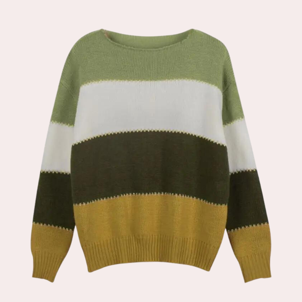 Ropa femenina: suéter casual de bloques de color. Diseño holgado y súper cómodo para mujer.