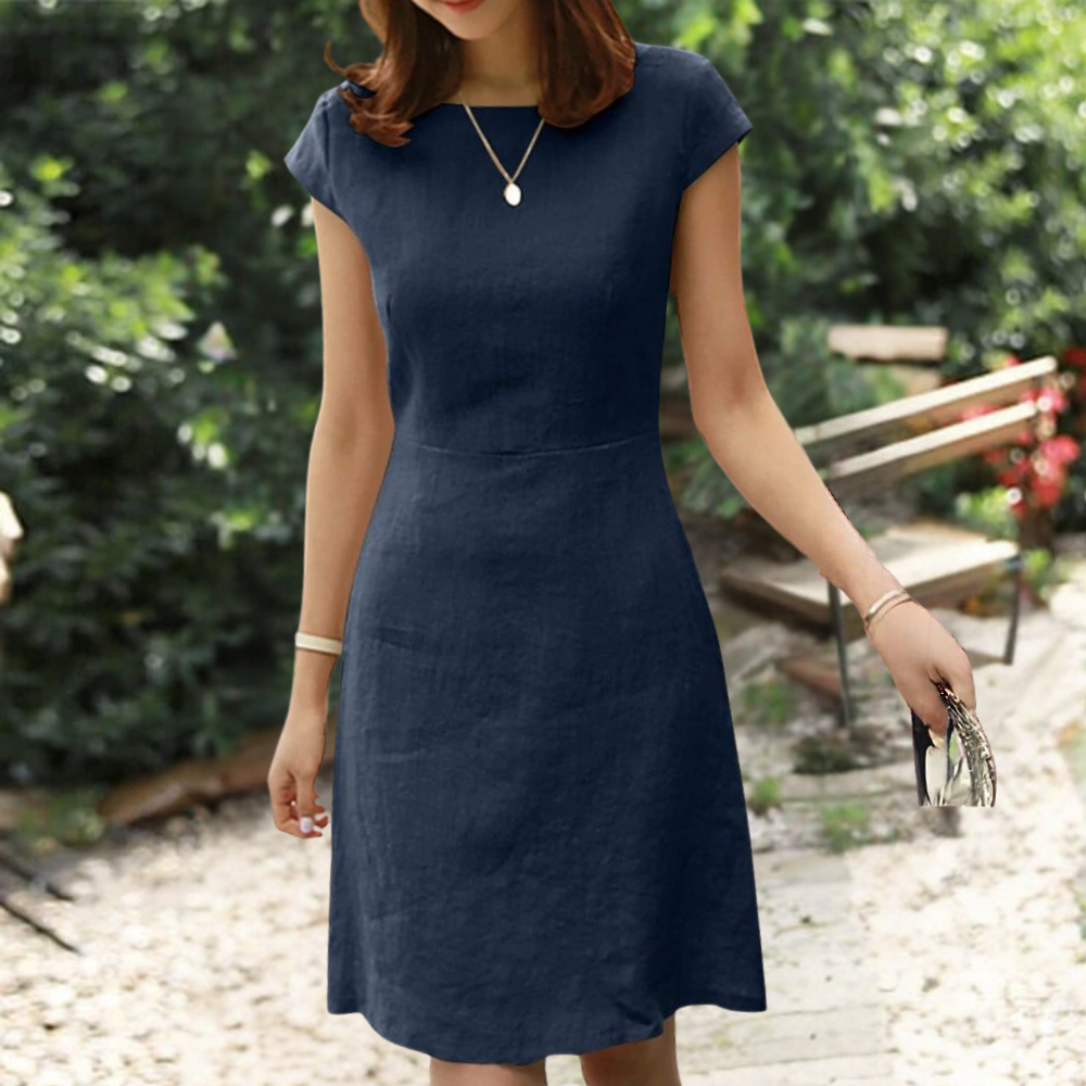 Vestido midi casual para mujer, estilo cómodo y versátil. Perfecto para el día a día en primavera/verano.