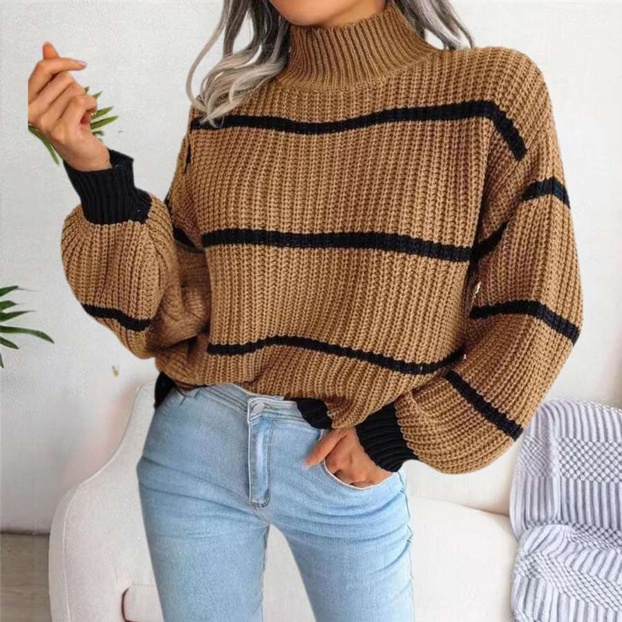 Suéter de cuello alto para mujer, elegante y cómodo, ideal para moda de invierno.