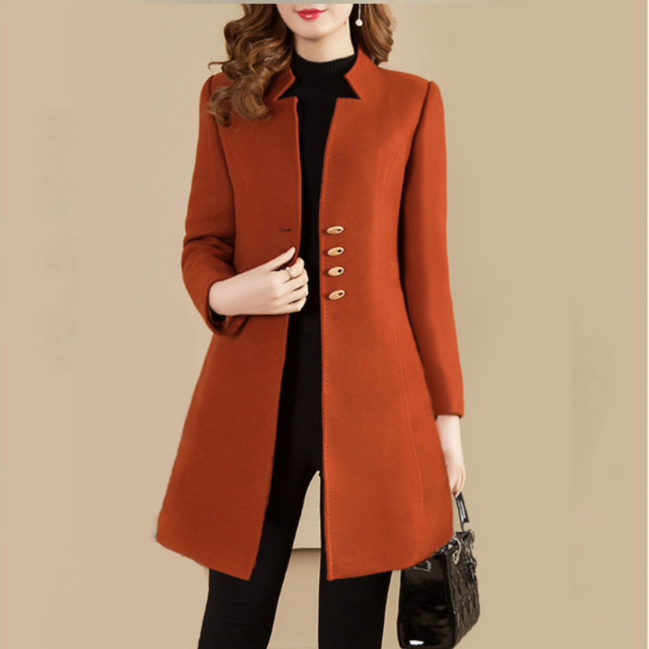 Abrigo Sofía para mujer, estilo atemporal y elegante con botonadura sencilla. Ideal para invierno.