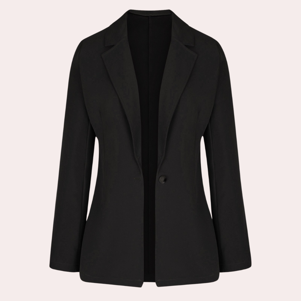 Blazer moderno sofisticado para mujer, diseño minimalista, tendencia de moda otoño-primavera.