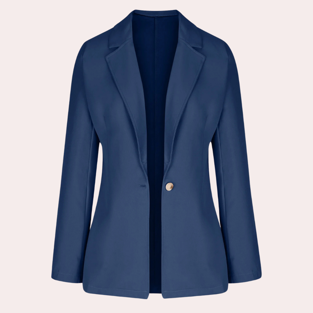 Detalle de blazer elegante para mujer, corte limpio y tejido de calidad, estilo atemporal.