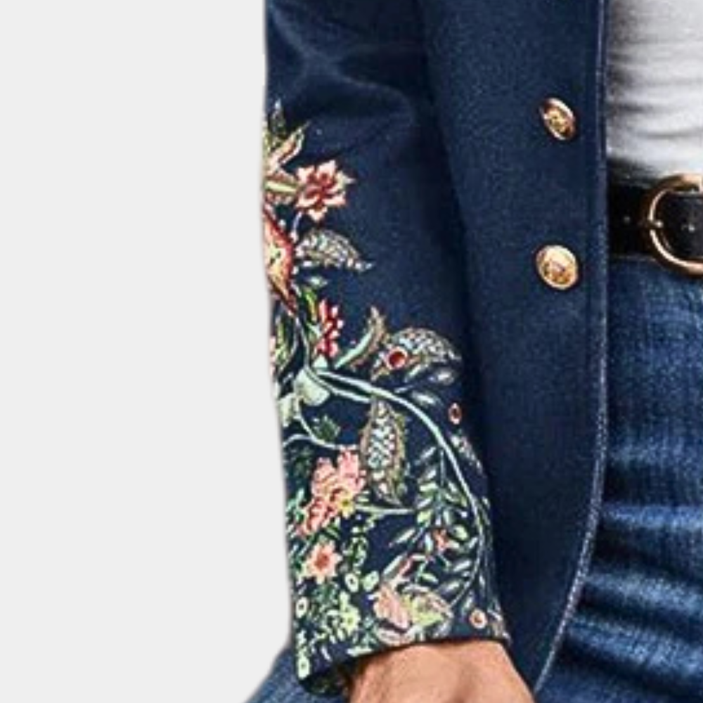 Blazer floral femenino, un toque de estilo para tu guardarropa. Chaqueta elegante para ocasiones casuales y de oficina.