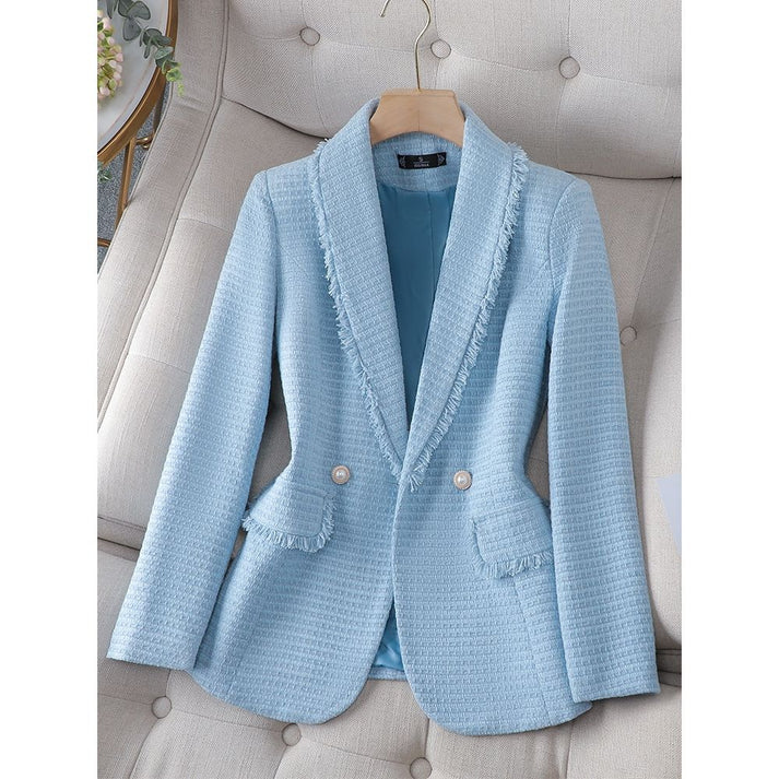 Blazer ROMOLA de mujer con flecos, estiloso y elegante para moda.