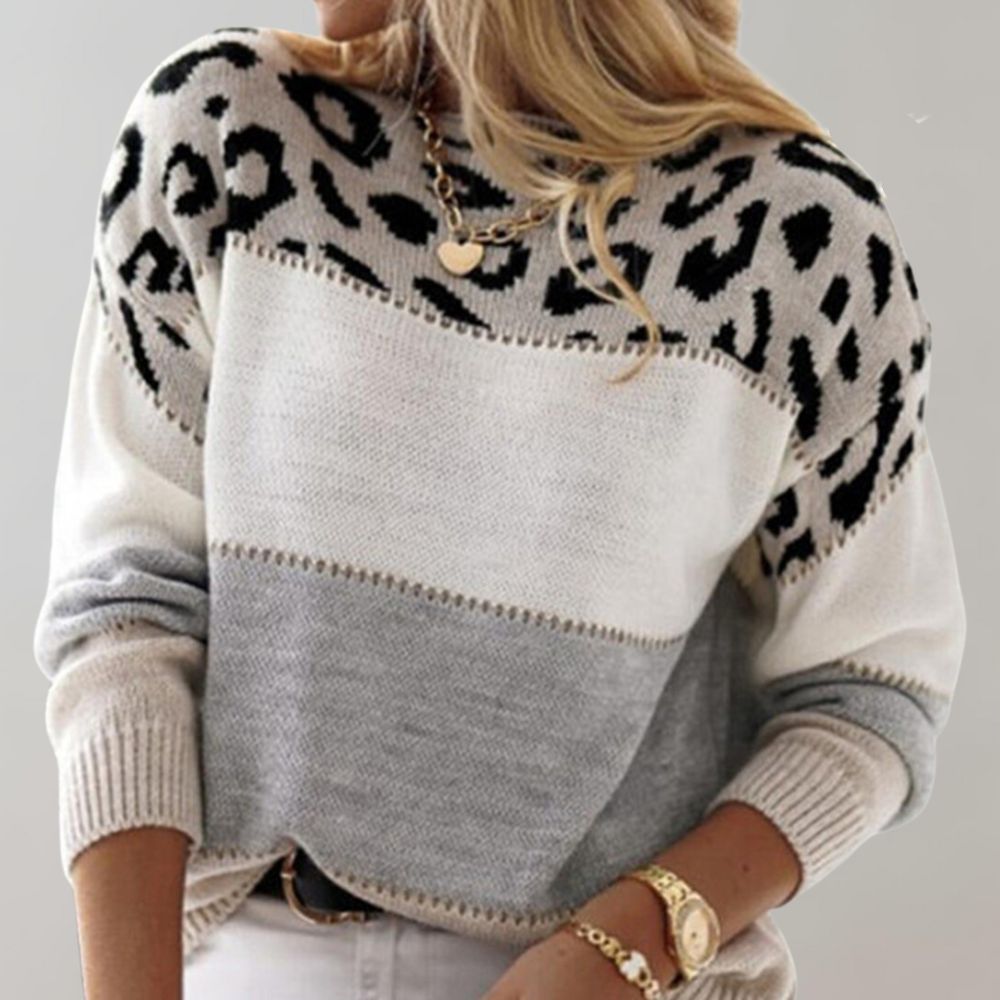 Suéter estampado de moda para mujer, perfecto para invierno. Diseño moderno.