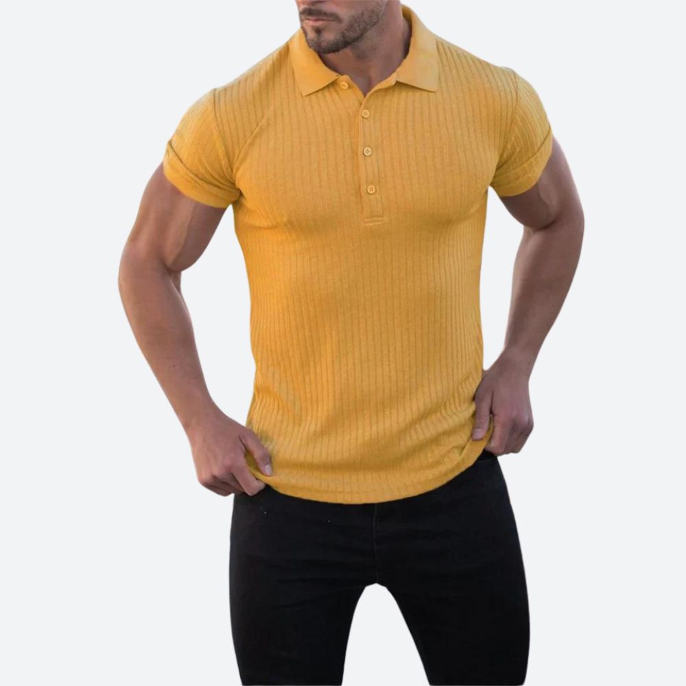 Polo de verano para hombre, manga corta, entallado y transpirable. Comodidad y estilo moderno.