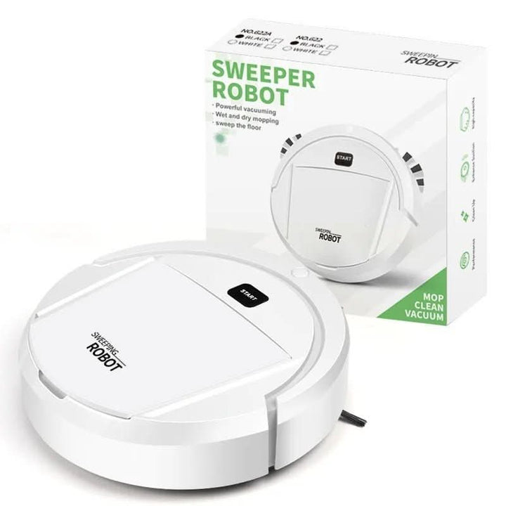Robot de limpieza profunda con tecnología avanzada para eliminar suciedad y polvo, manteniendo suelos impecables.
