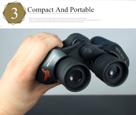 Binoculares 8x compactos y portátiles, fáciles de llevar para camping y deportes al aire libre.