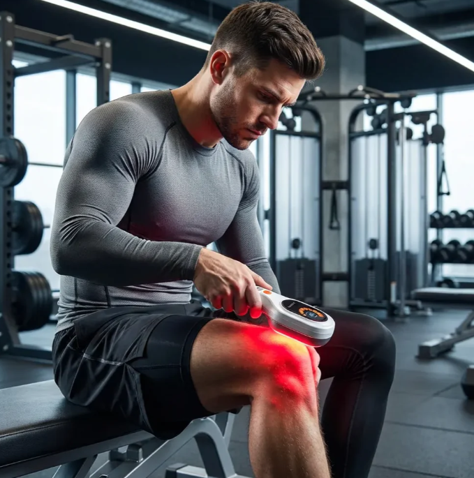 Dispositivo láser frío dual 650nm/808nm portátil para bienestar, recuperación muscular y alivio del dolor.